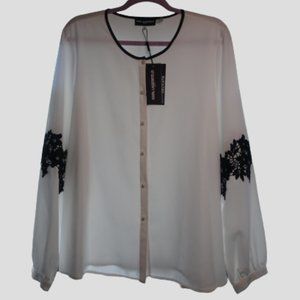 Karel Lagerfeld Blouse with Pearl Buttons